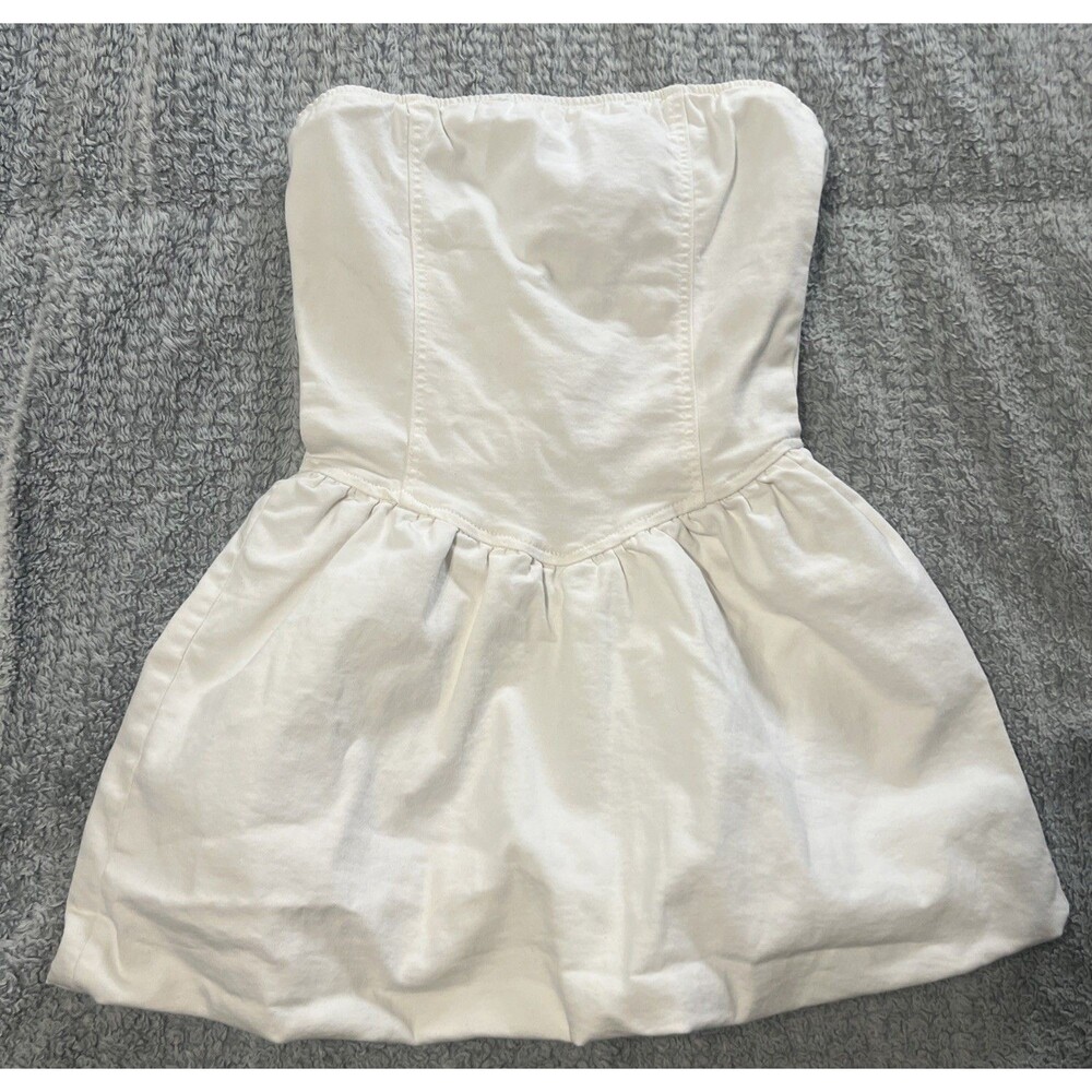 Jolie & Joy Mini Lace Up Dress Cream Y2K Feminine
